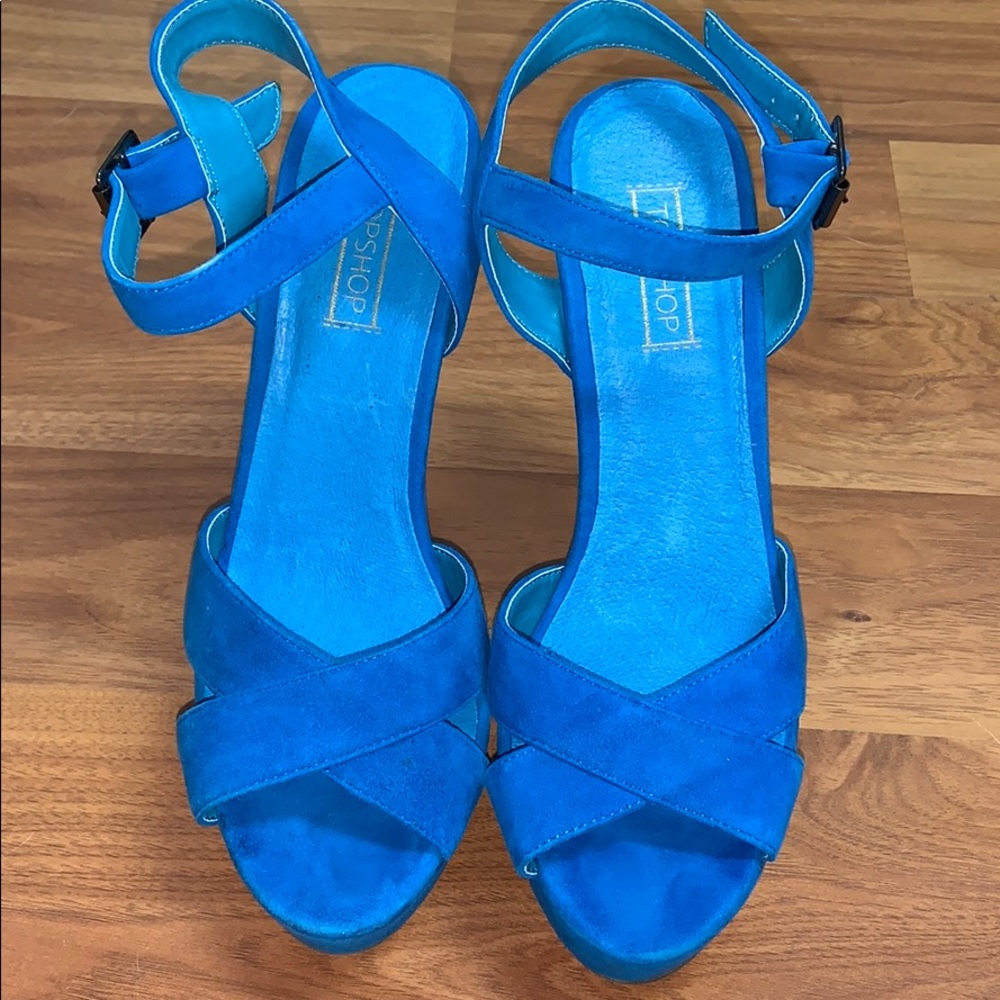 TopShop Blue Suede “lottie” High Heels